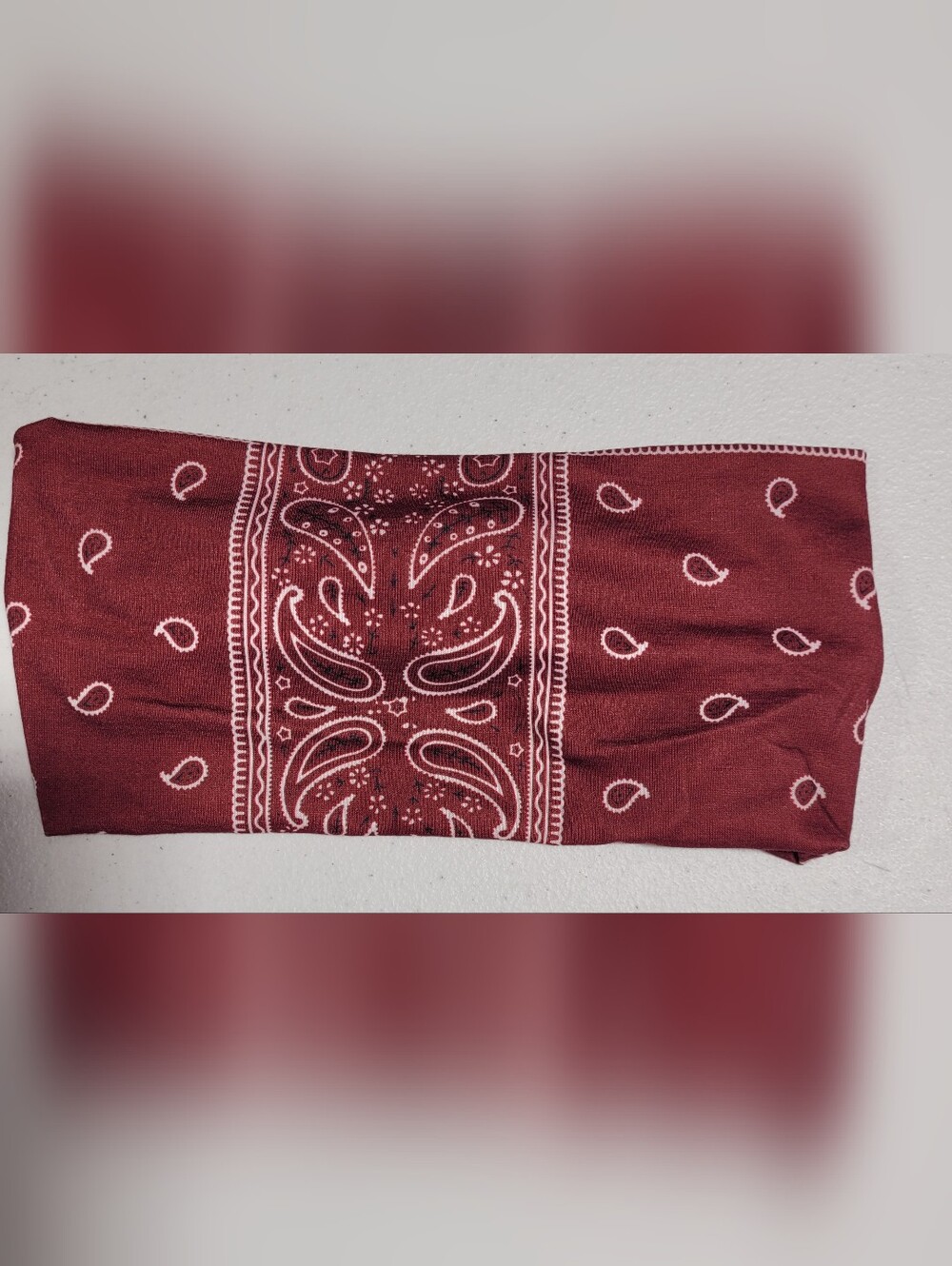Red Paisley Bandana Headband